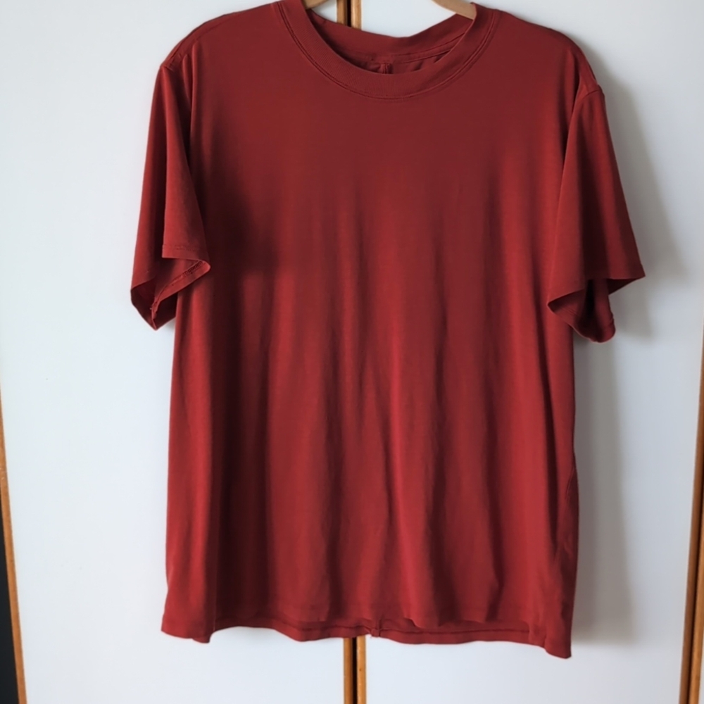 Lululemon All Yours Cotton Boyfriend Tee 8 T-Shirt Cayenne Red